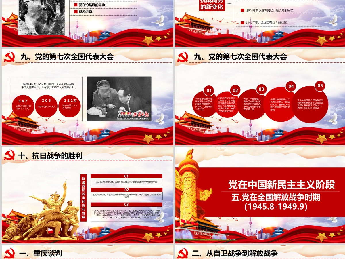 中国共产党党史七一建党节100周年党课ppt--含讲稿