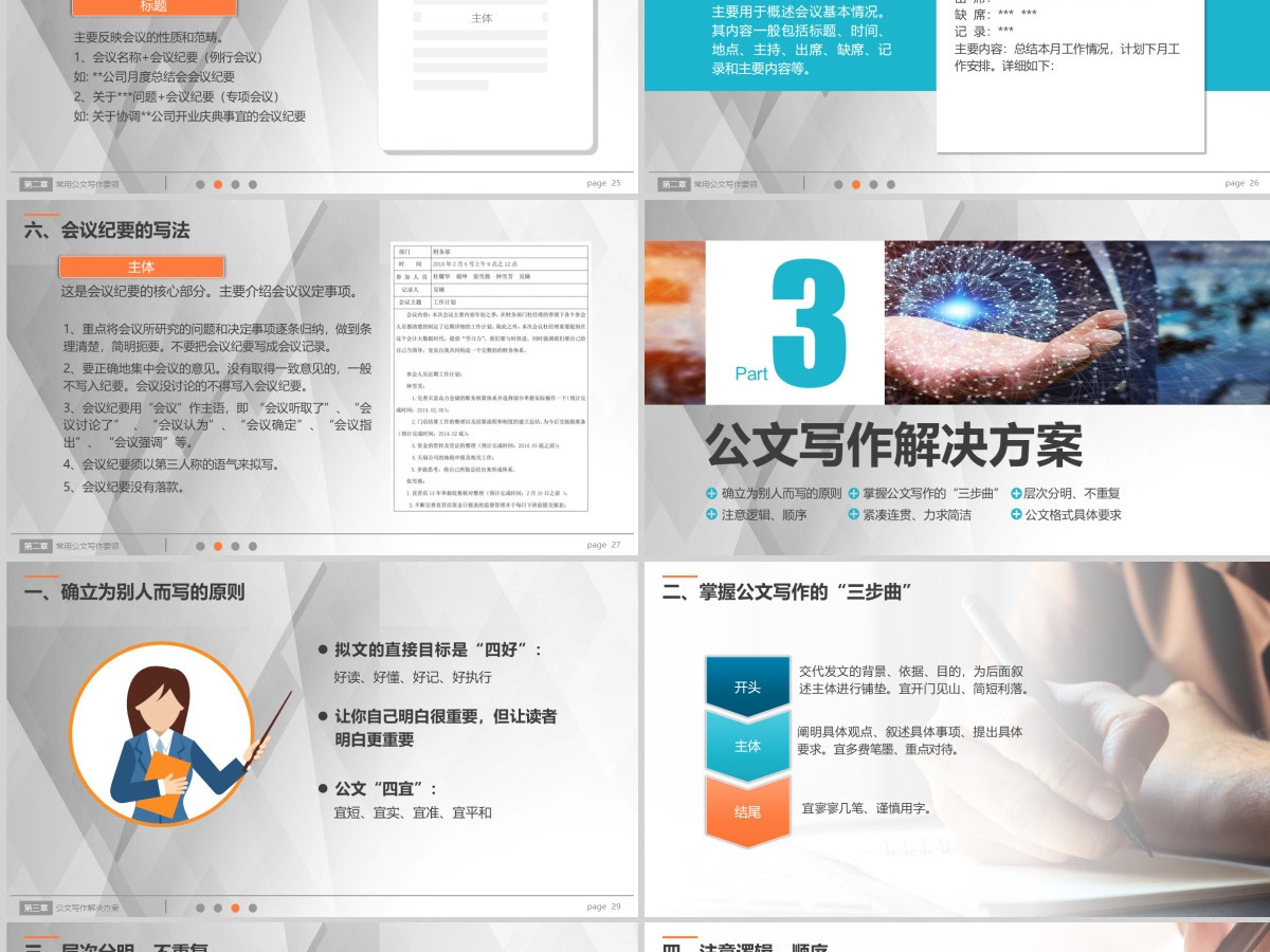 行政人员实用公文写作材料写作技巧PPT