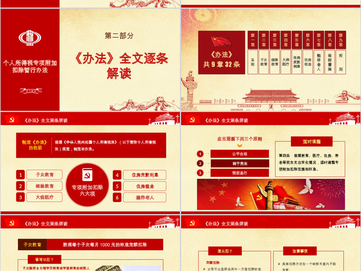 原创新个税改革解读个人所得税专项附加扣除暂行办法ppt-版权可商用