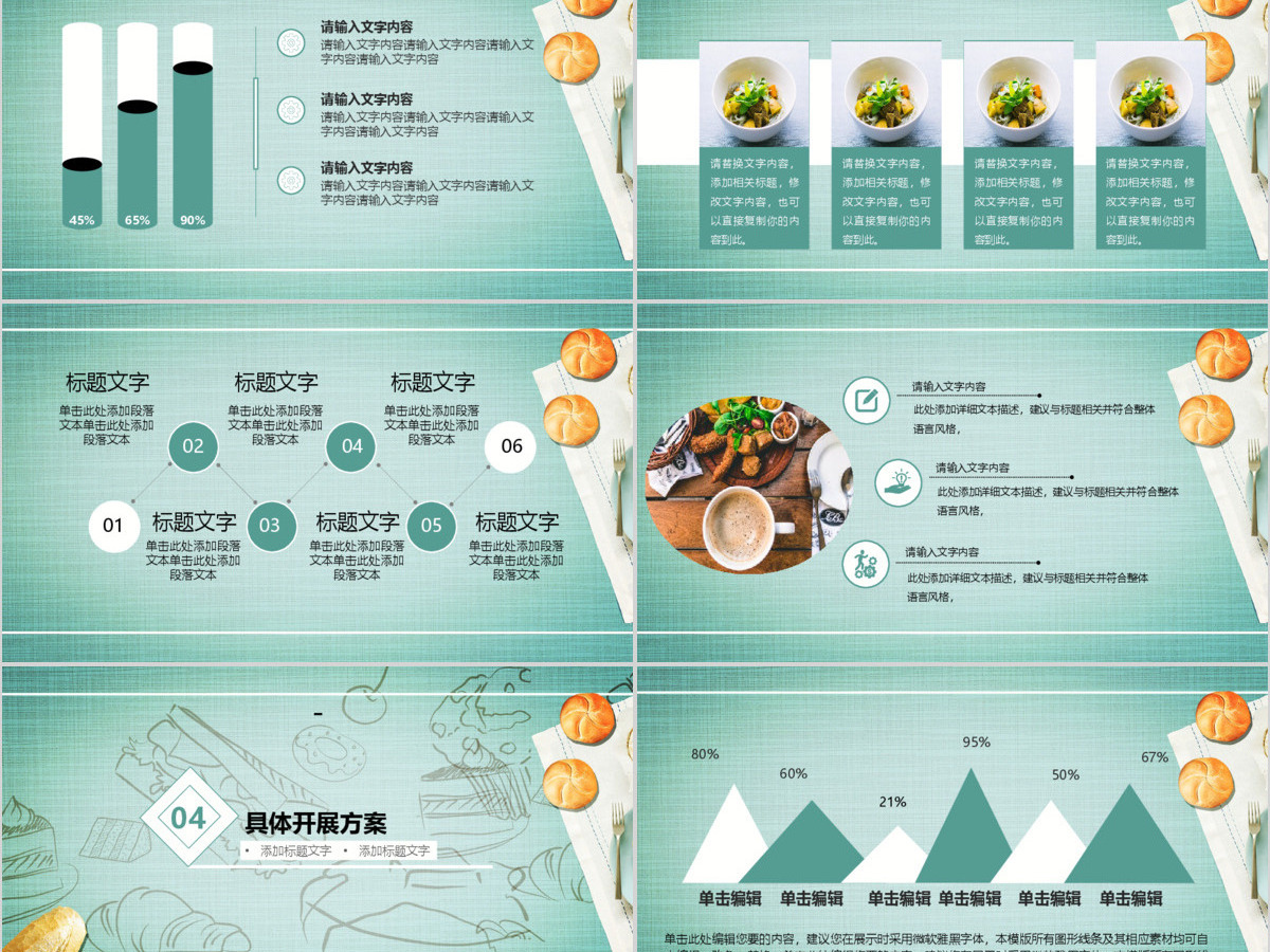 卡通清新风美食类业绩汇报ppt模板 卡通清新风美食类业绩汇报ppt模板
