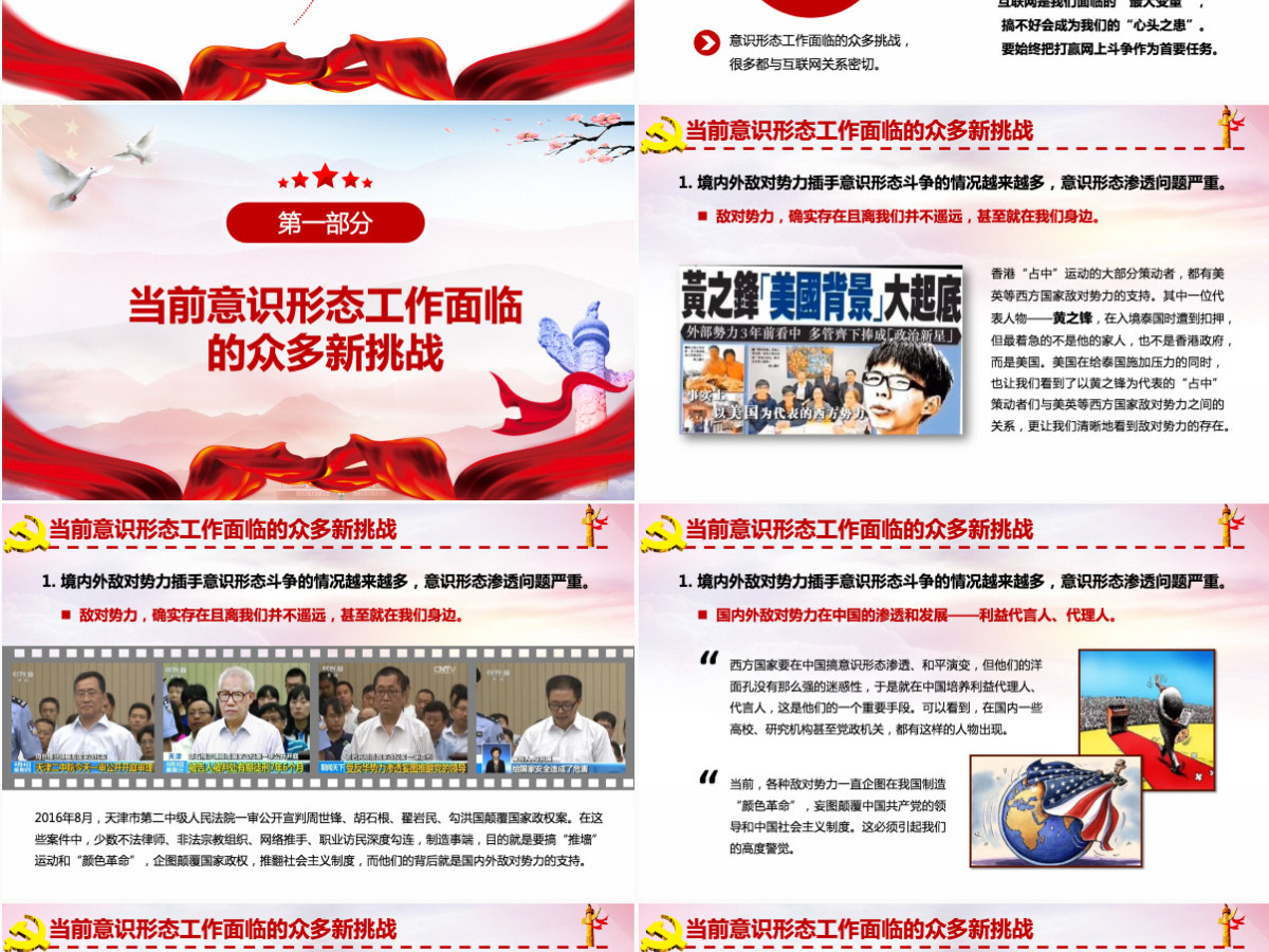 红色大气在应对挑战中实施好意识形态工作责任制ppt模板