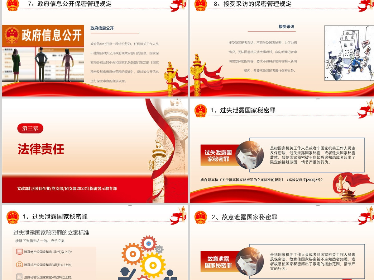 保密警示教育党课PPT红色党政风基层党政单位保密近视教育专题党课课件模板 保密警示教育党课PPT红色党政风基层党政单位保密近视教育专题党课课件模板