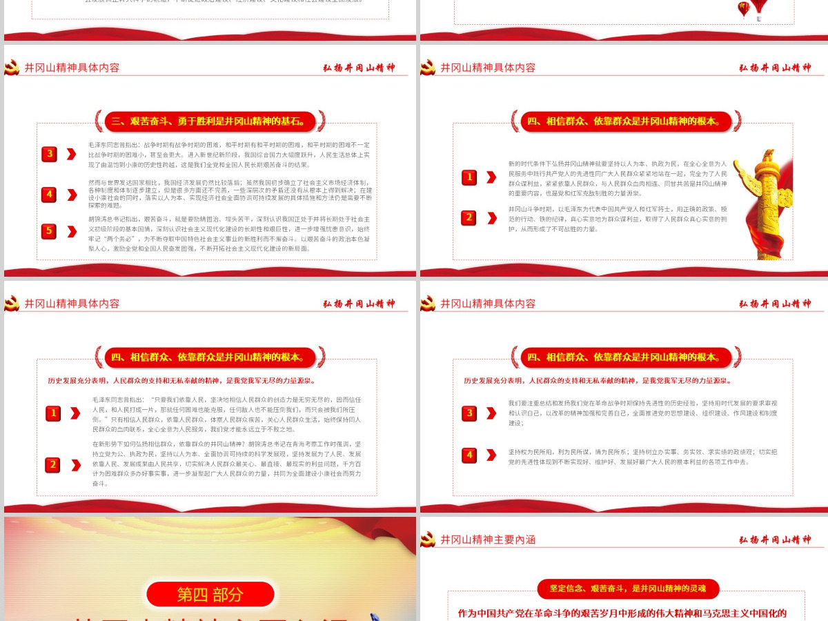 原创弘扬井冈山精神不忘初心做新时代合格党员PPT-含讲稿