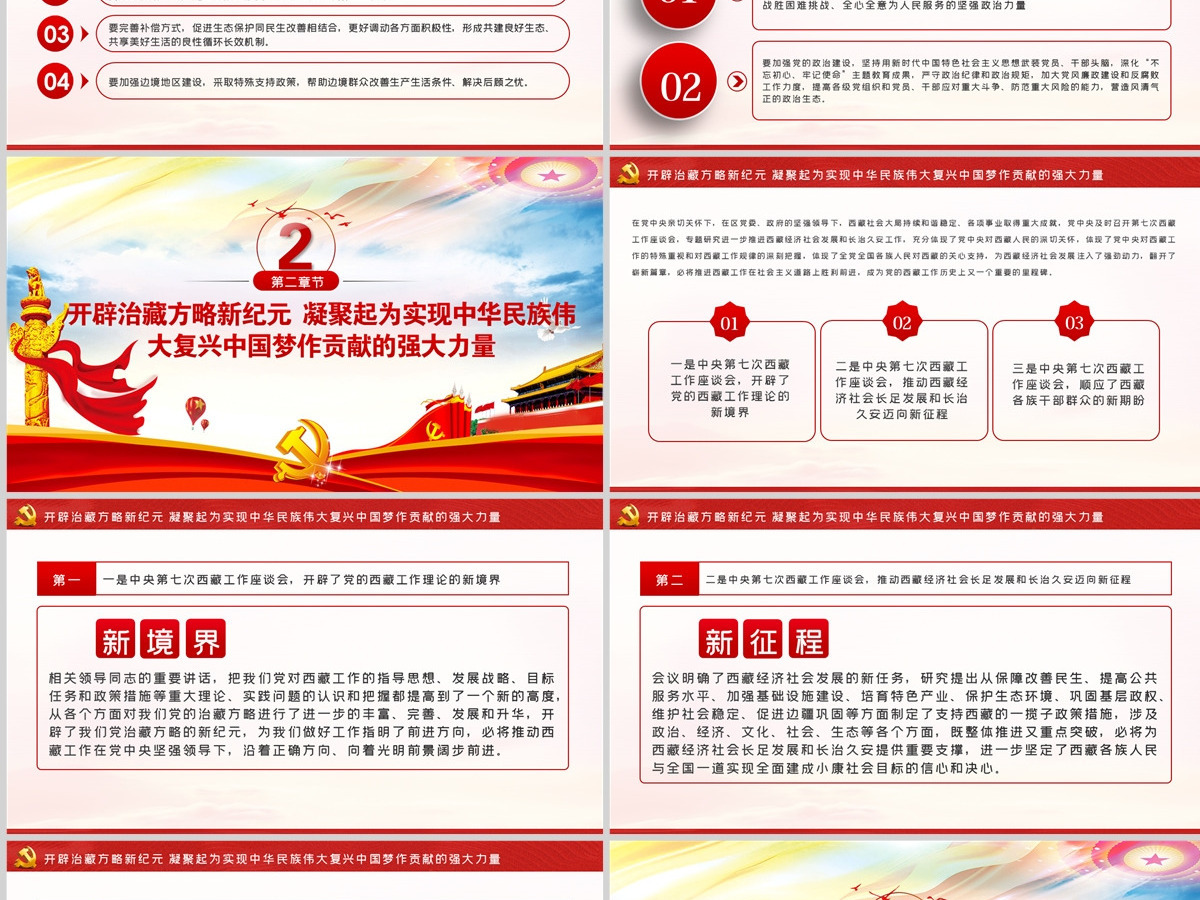含讲稿幻彩党建风新时代治藏方略西藏PPT模板 含讲稿幻彩党建风新时代治藏方略西藏PPT模板