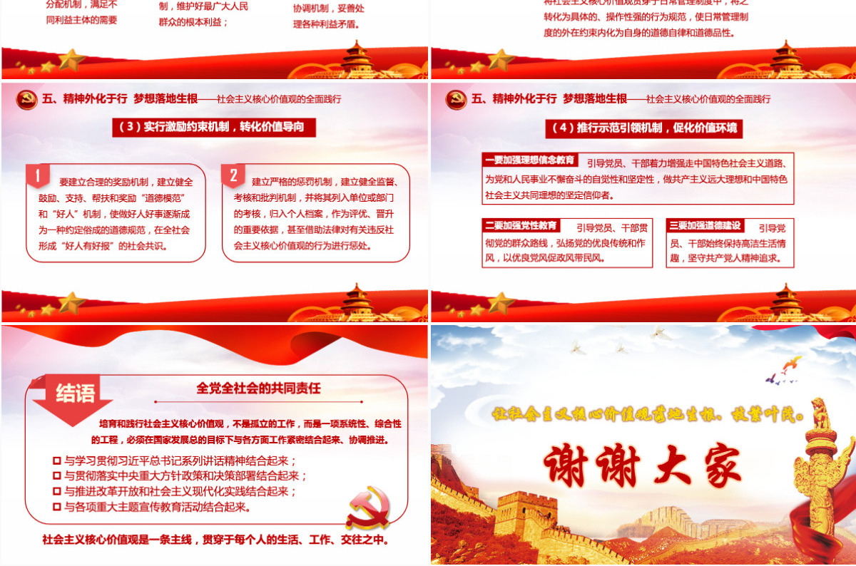 红色大气社会主义核心价值观教育活动推广策划PPT模版