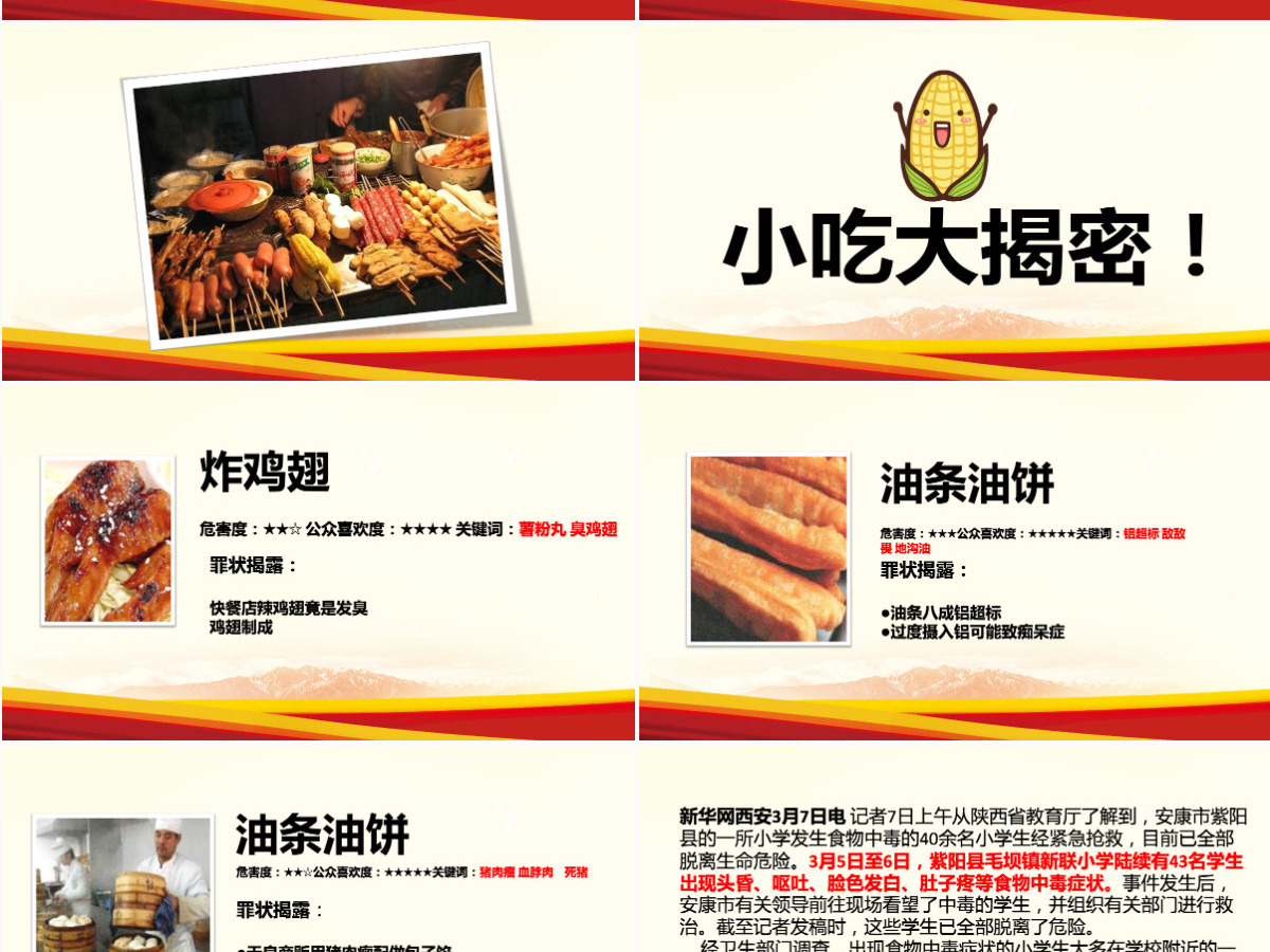 校园小学生食品安全健康动态PPT模板宣传