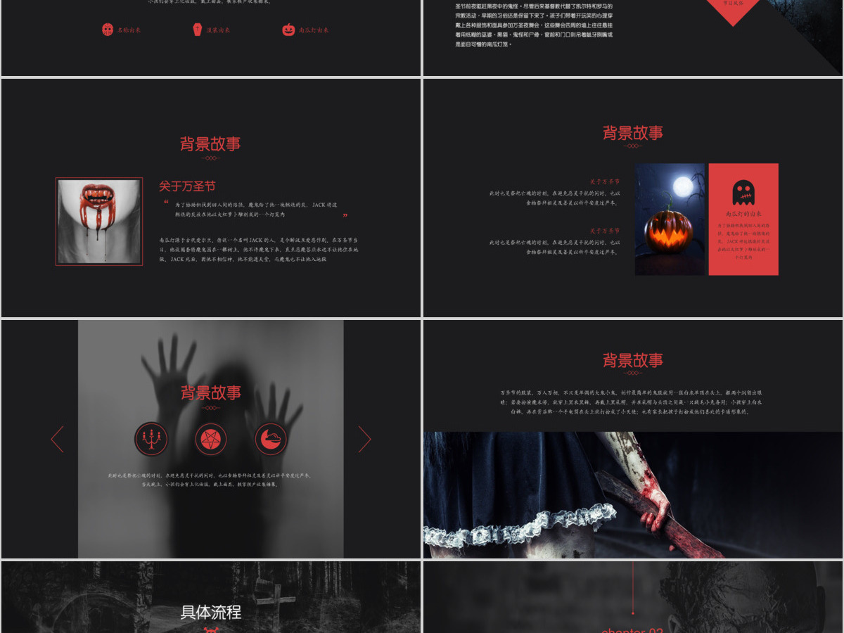 万圣节恐怖主题电影剧本商业计划书PPT