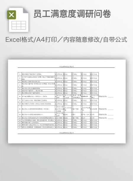 员工满意度调研问卷 员工满意度调研问卷