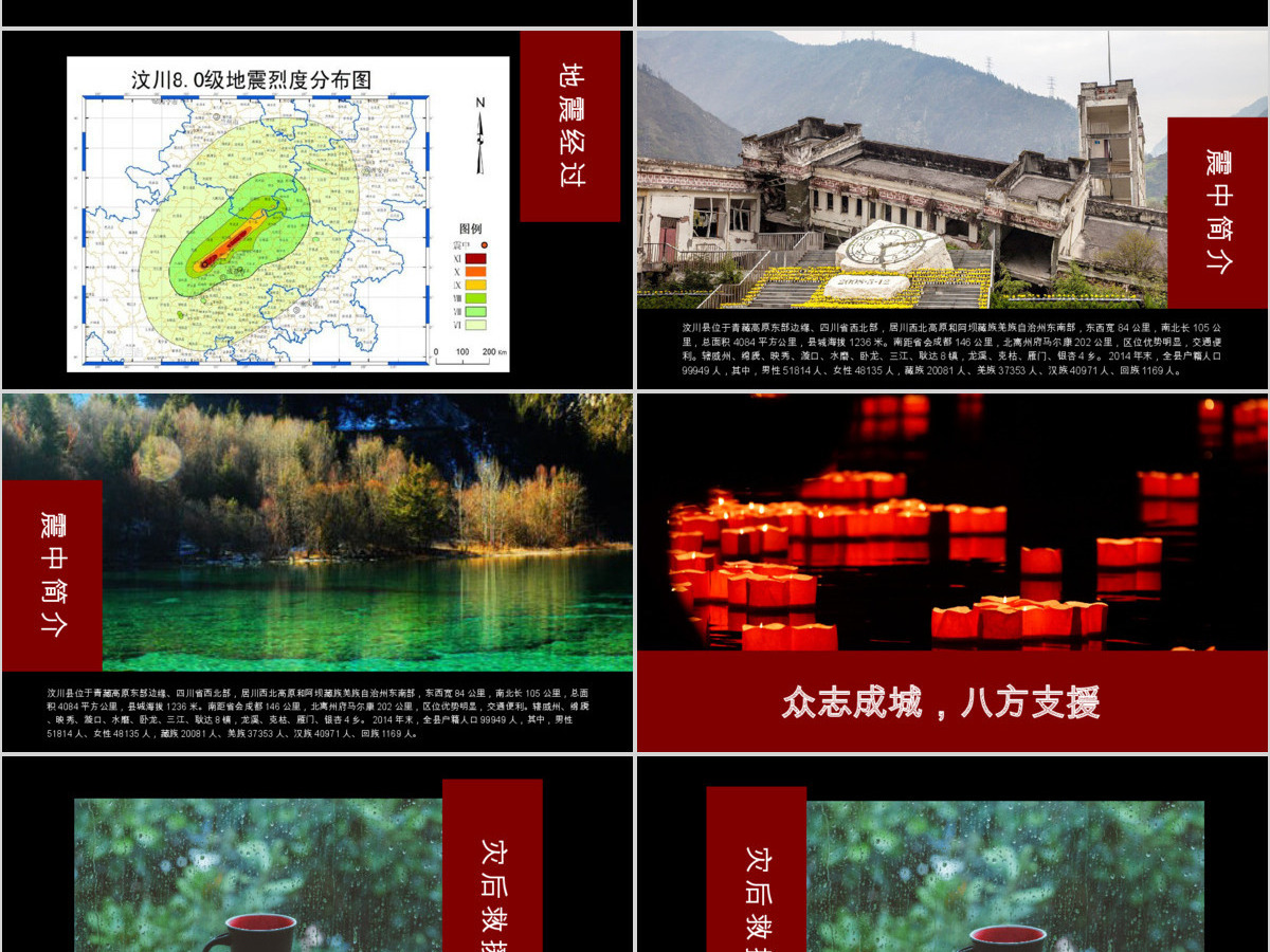 汶川地震10周年纪念PPT模板pptx 汶川地震10周年纪念PPT模板pptx