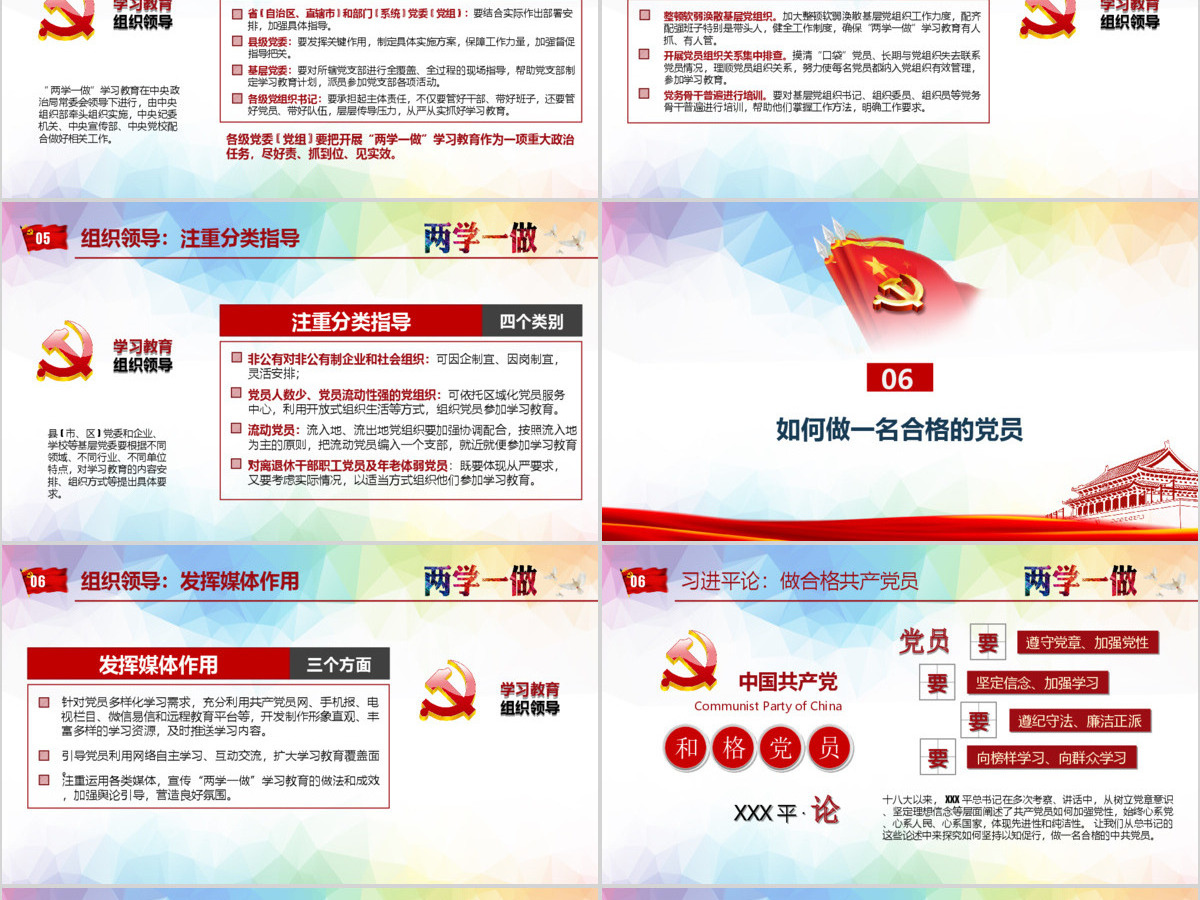 绚丽两学一做完全解读ppt模板 绚丽两学一做完全解读ppt模板