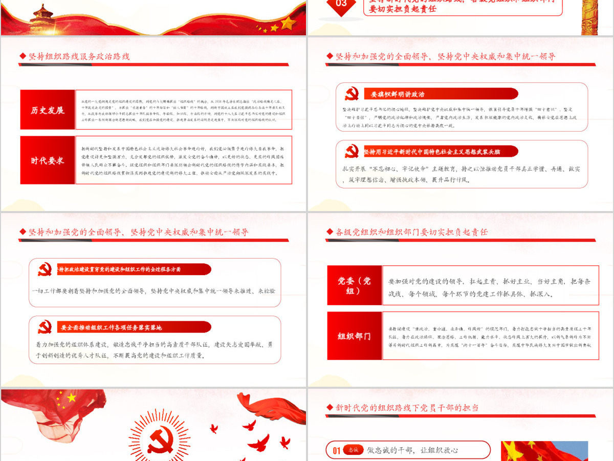 红色大气贯彻新时代党的组织路线工作会议PPT模板