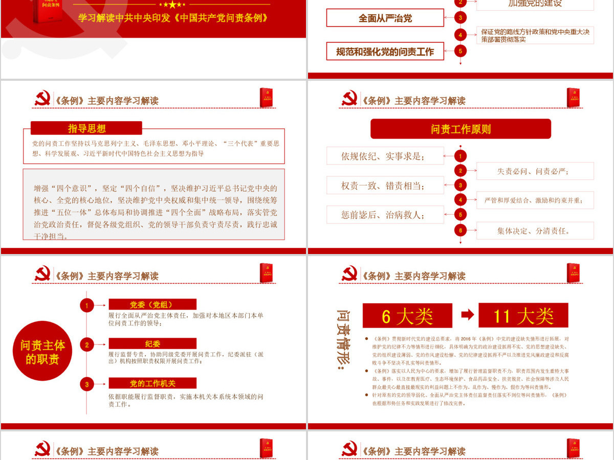 红色党政中国共产党问责条例学习解读课件PPT 红色党政中国共产党问责条例学习解读课件PPT