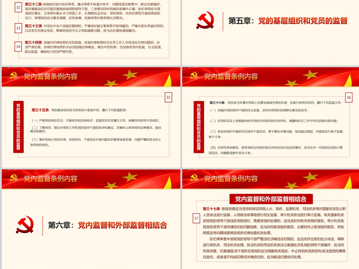 精细解读中国共产党党内监督条例PPT