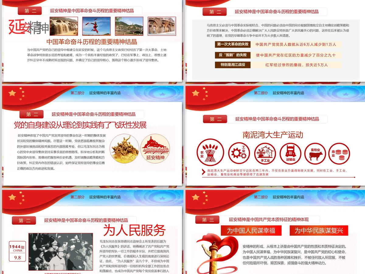 2023延安精神永放光芒PPT庆祝中国共产党成立102周年专题党史党课PPT模板-含讲稿