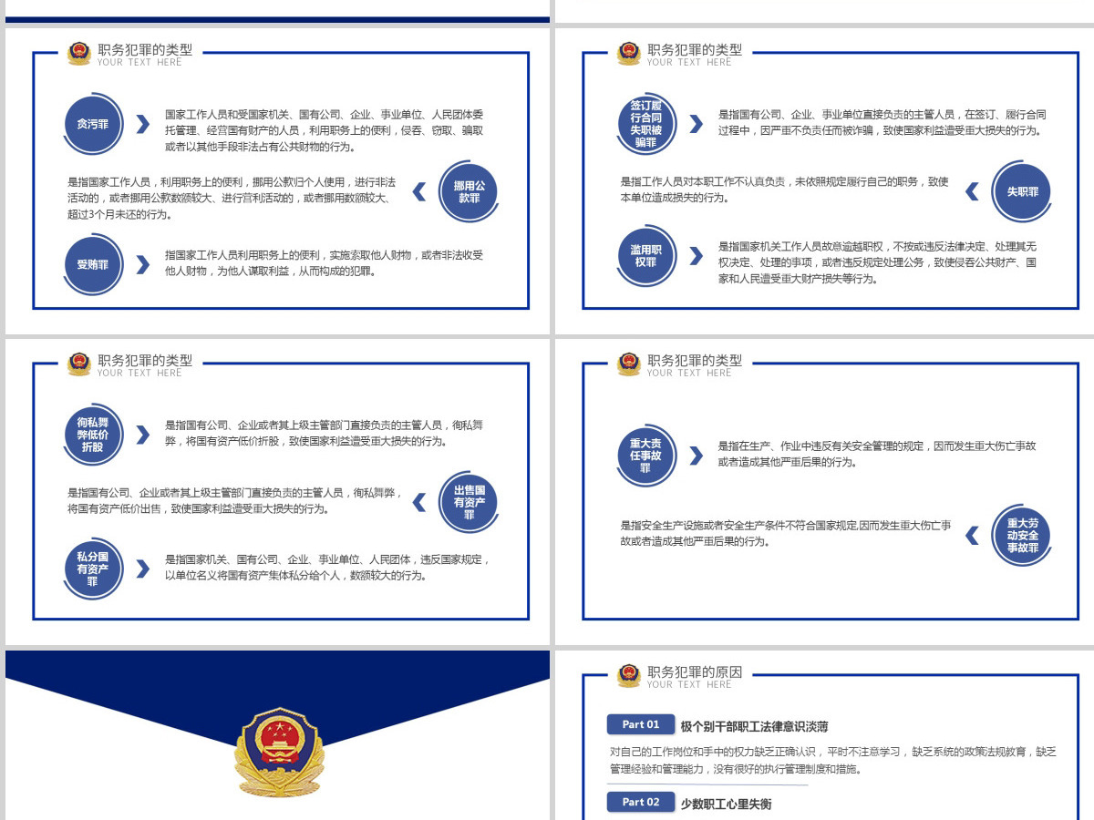 2021蓝色浅谈烟草系统预防职务犯罪的对策和思考庄严大气军警PPT模板