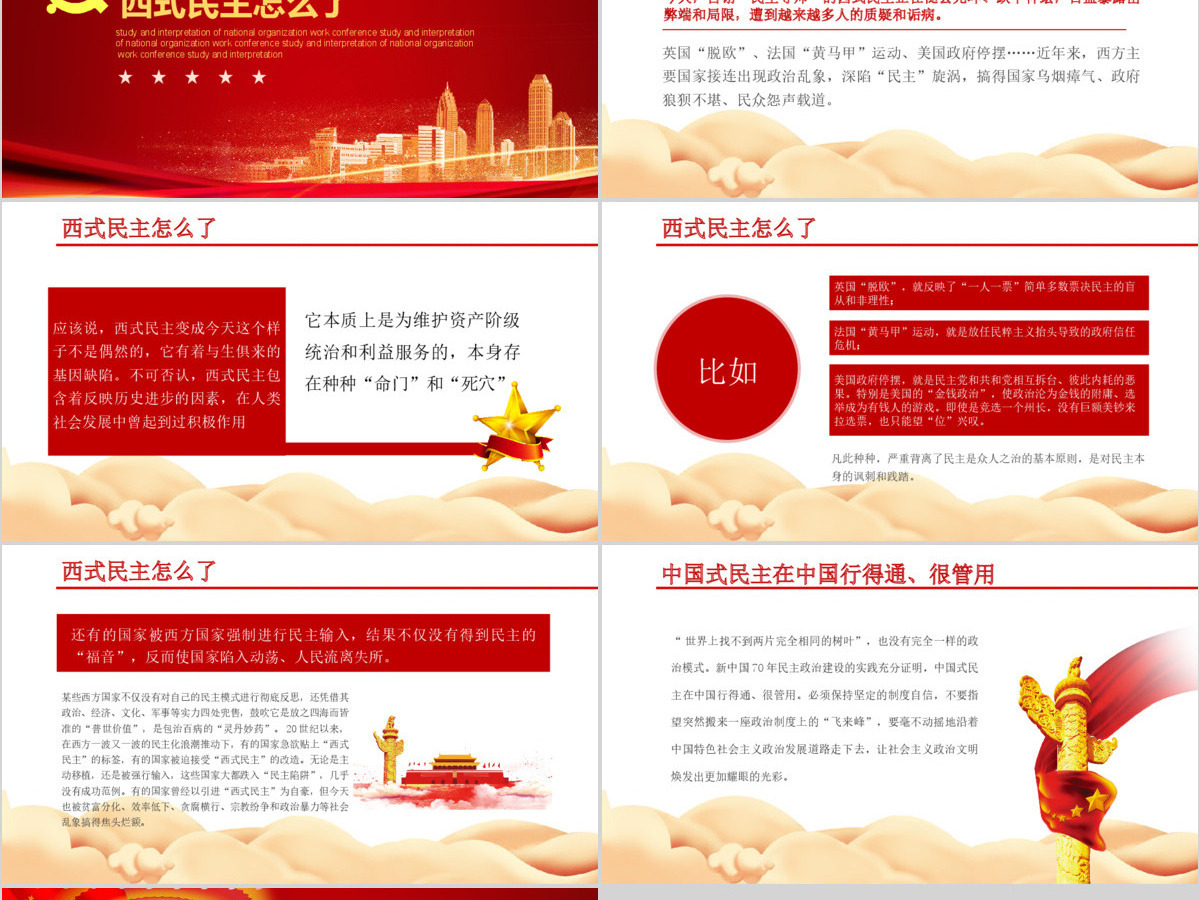 党政党建党课中国式民主为什么符合国情主题PPT模板 党政党建党课中国式民主为什么符合国情主题PPT模板