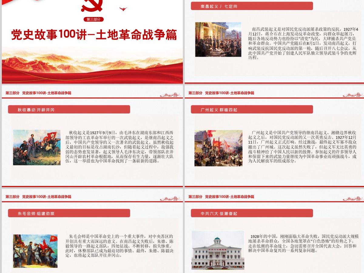1921-2021党史故事100讲建党100周年七一建党节党史小故事专题党课ppt