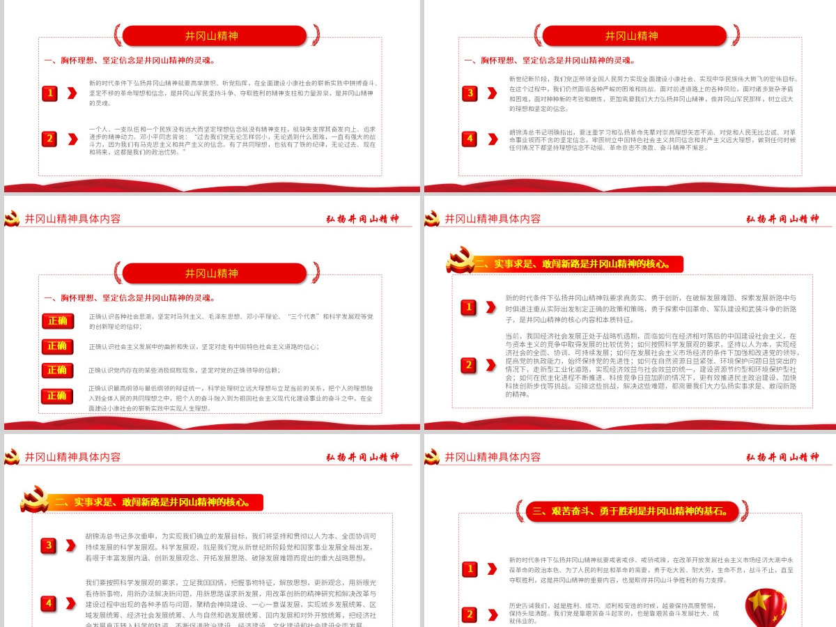 原创弘扬井冈山精神不忘初心做新时代合格党员PPT-含讲稿