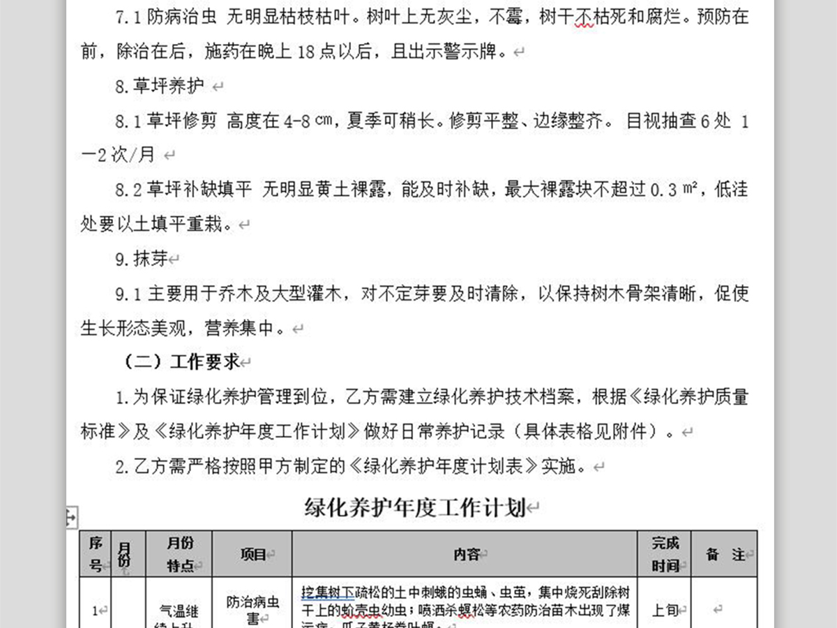绿化养护承包合同 绿化养护承包合同