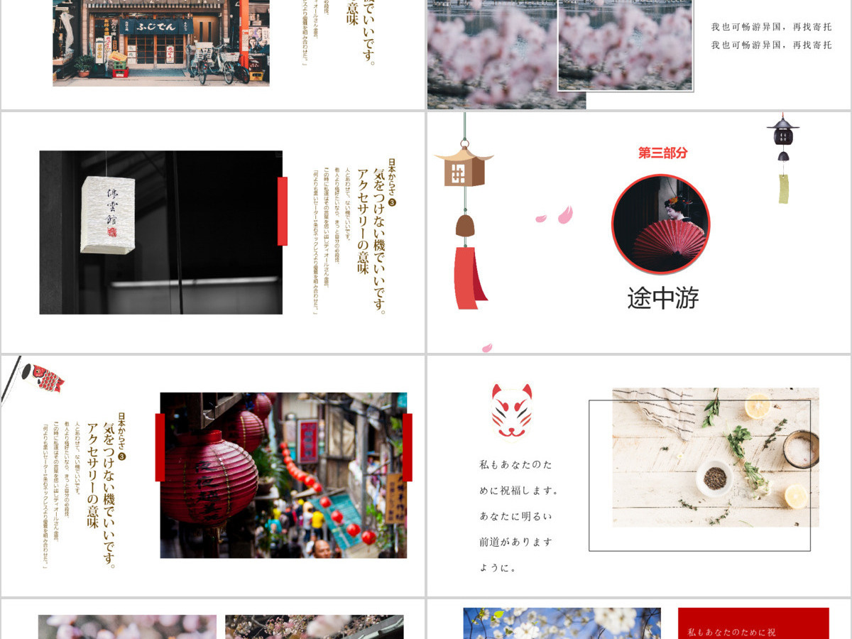 古典日本旅游产品推介PPT模板