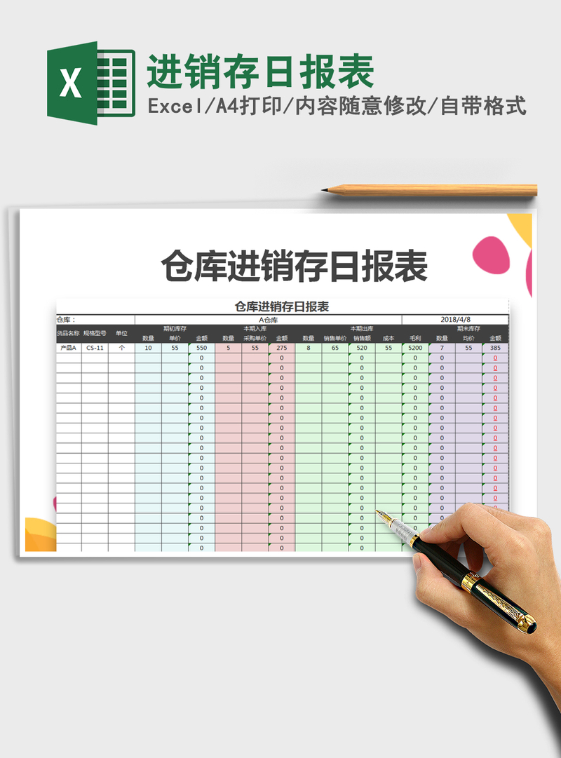 2021年进销存日报表