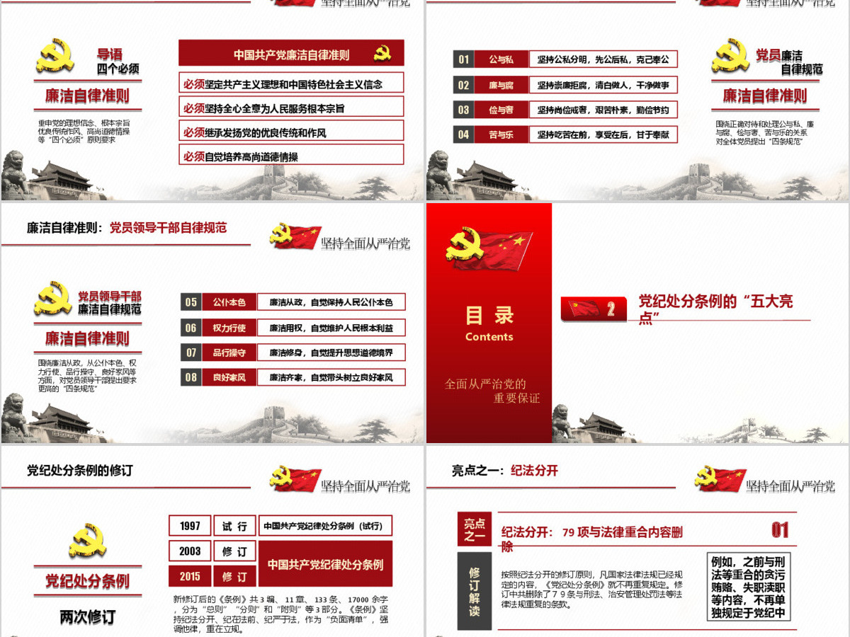 党纪处分条例廉洁自律准则学习解读PPT 党纪处分条例廉洁自律准则学习解读PPT