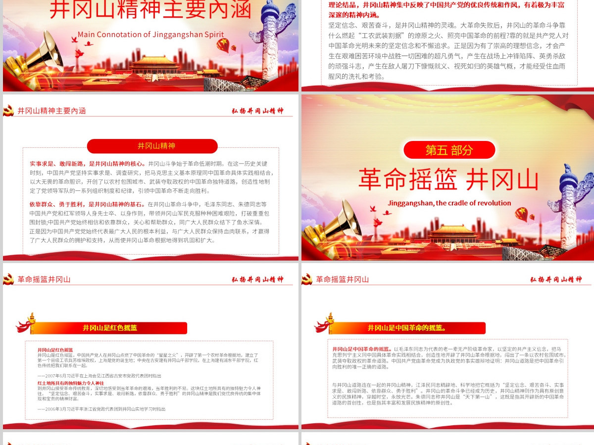 原创弘扬井冈山精神不忘初心做新时代合格党员PPT-含讲稿