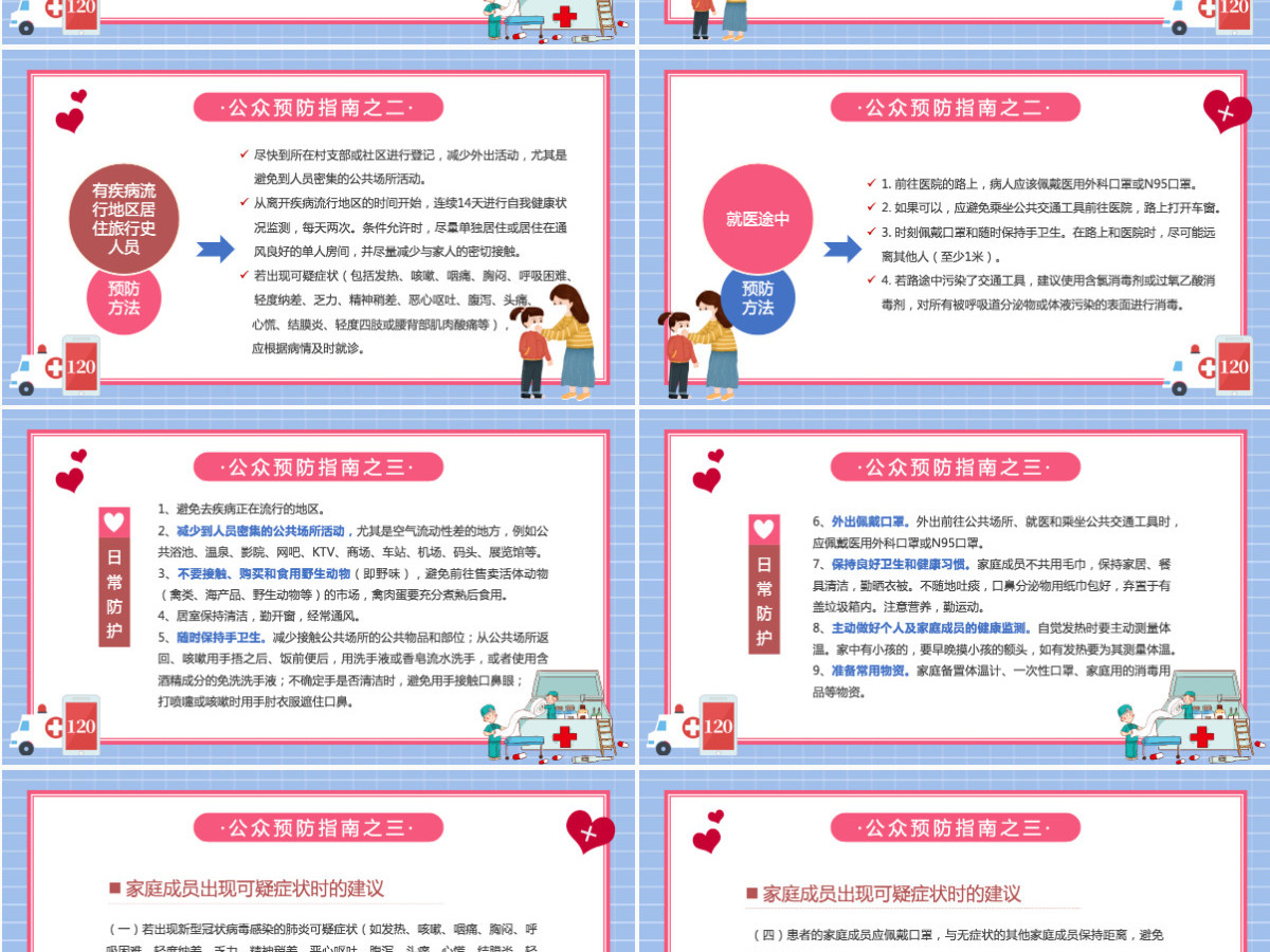原创抗击疫情新型冠状病毒卫生宣传公民健康武汉肺炎防控知识手册PPT