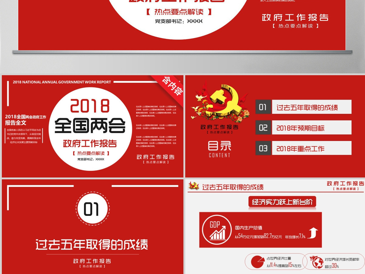 2018全国两会政府工作报告ppt 2018全国两会政府工作报告ppt