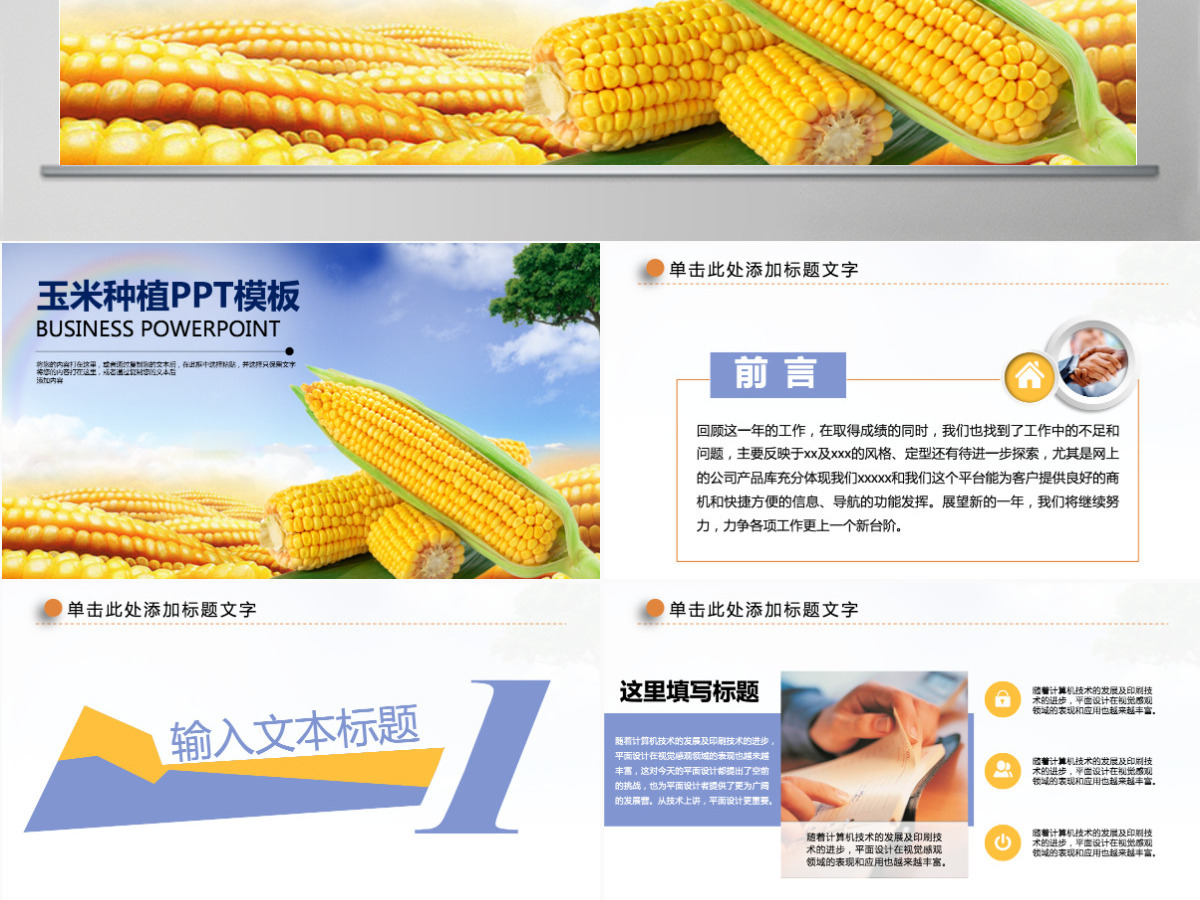 农业玉米种子新农村动态PPT模板 农业玉米种子新农村动态PPT模板