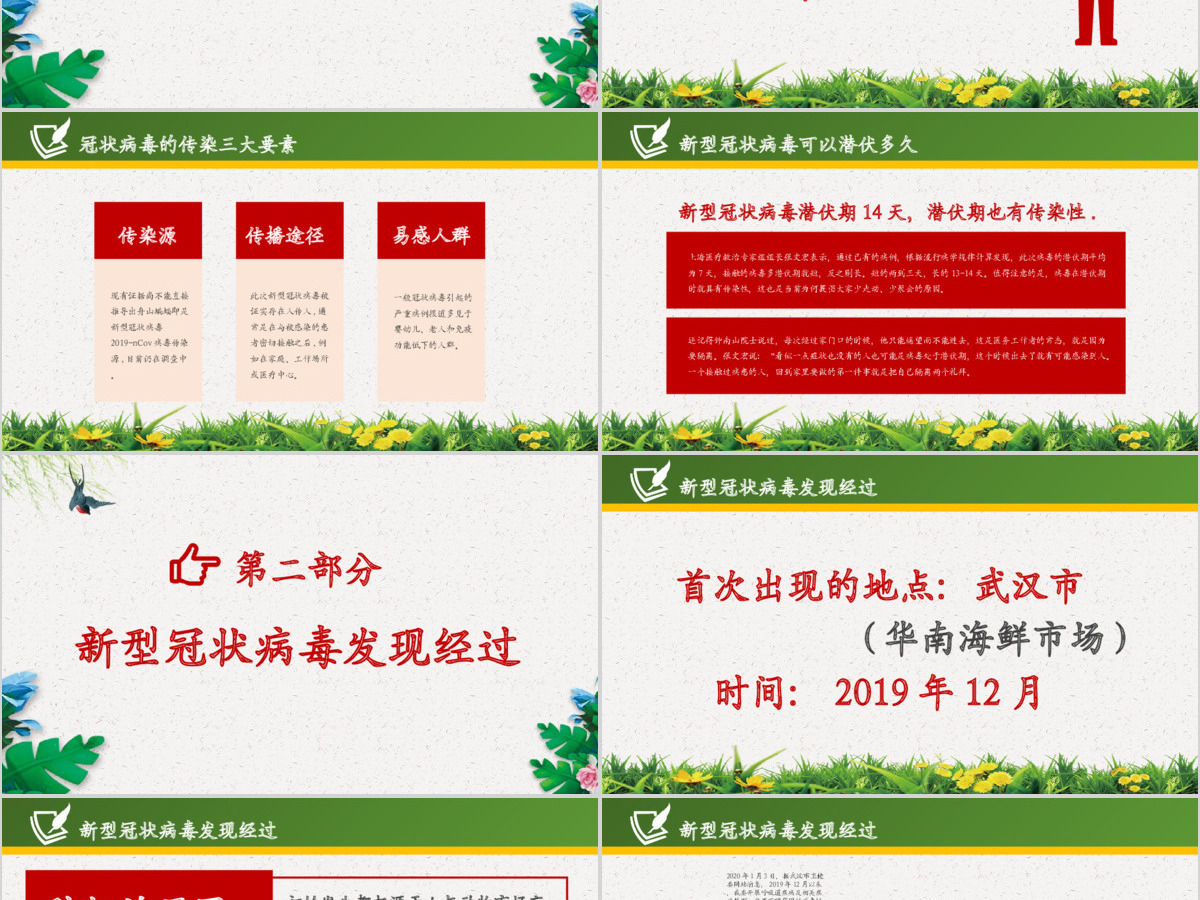 新型冠状病毒肺炎预防知识PPT模板