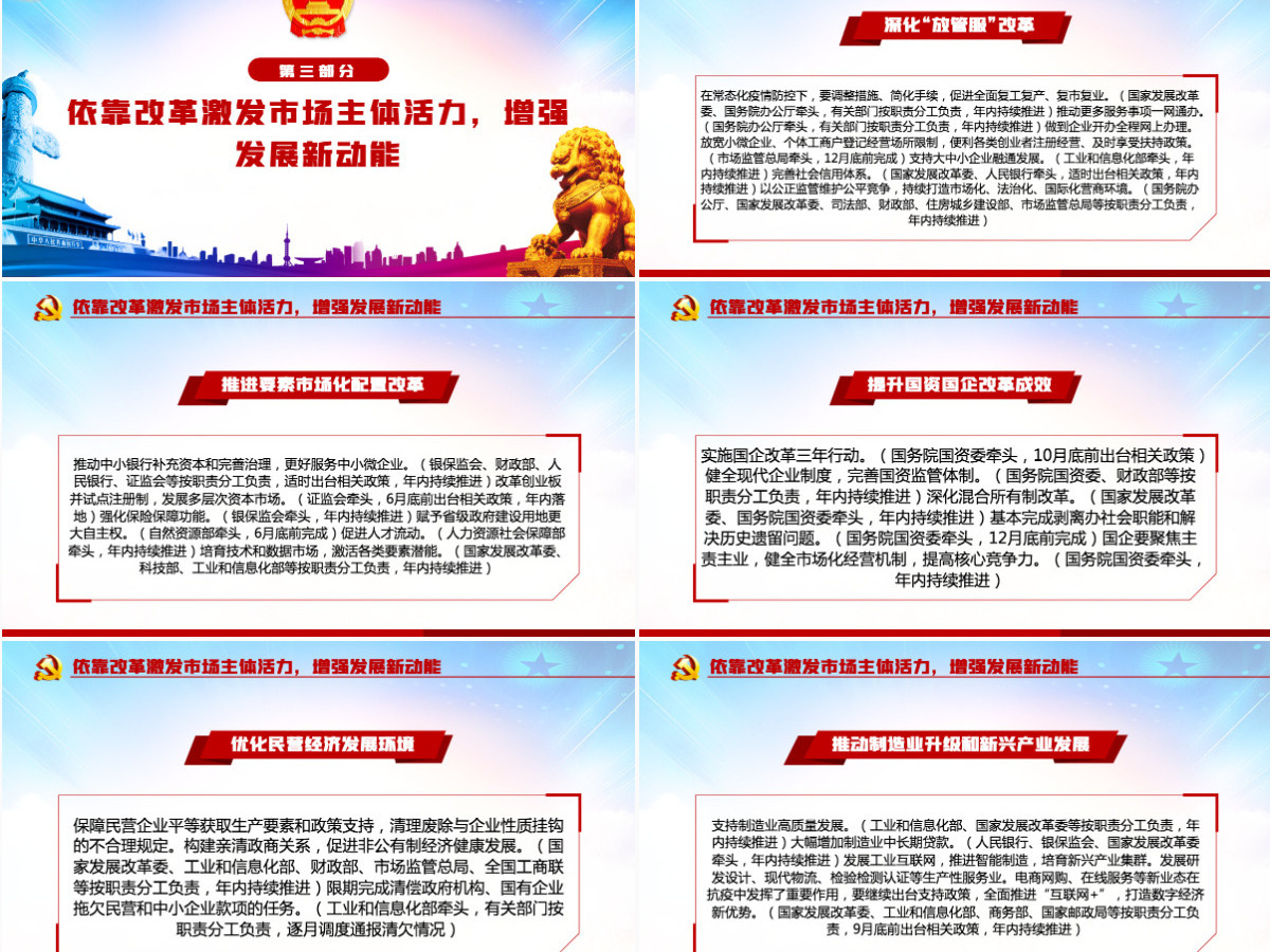 落实2020两会重点工作部门分工的意见PPT 落实2020两会重点工作部门分工的意见PPT