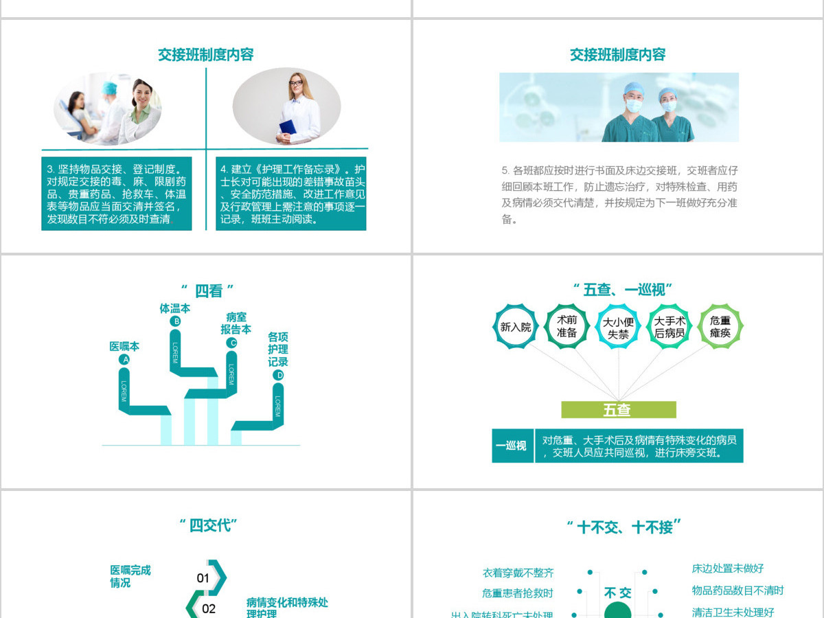 简约大气护理交接班制度PPT