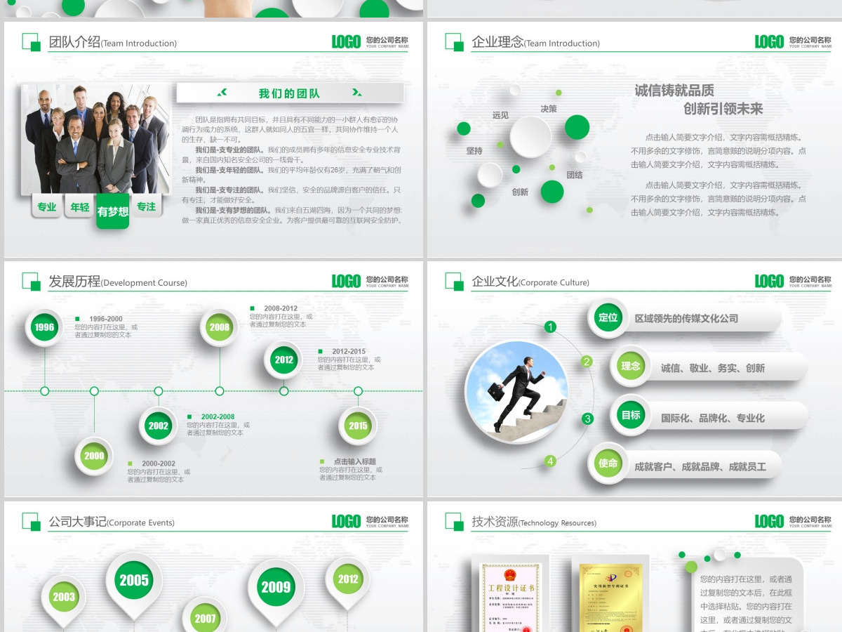 精美蓝色大气企业简介公司介绍产品宣传动态P