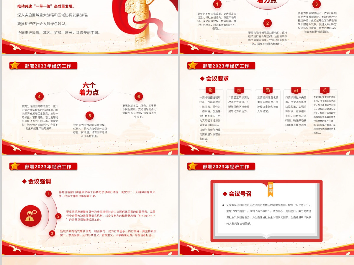 2023中央经济工作会议PPT红色党政风经济工作怎么干定调经济工作重点党员干部学习课件 2023中央经济工作会议PPT红色党政风经济工作怎么干定调经济工作重点党员干部学习课件