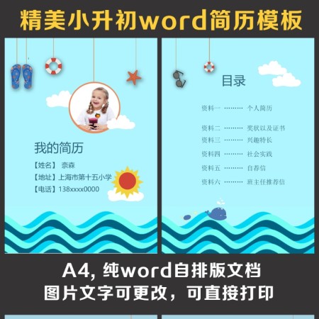 小升初简历
