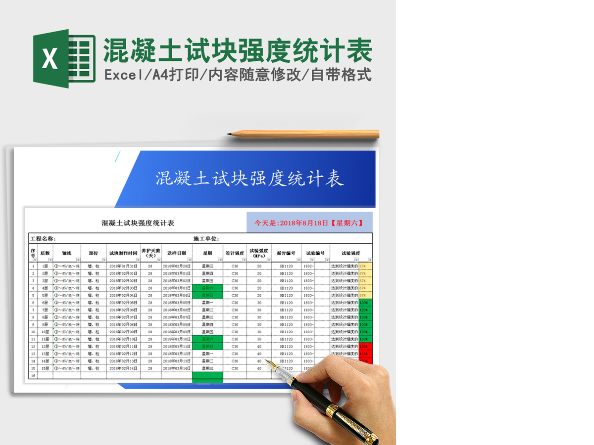 2021年混凝土试块强度统计表 2021年混凝土试块强度统计表
