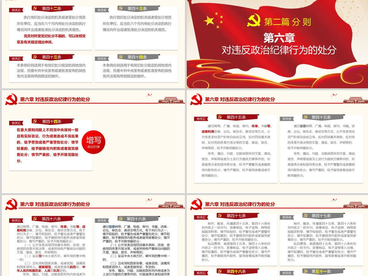 2019黄色处分条例PPT模板-含讲稿