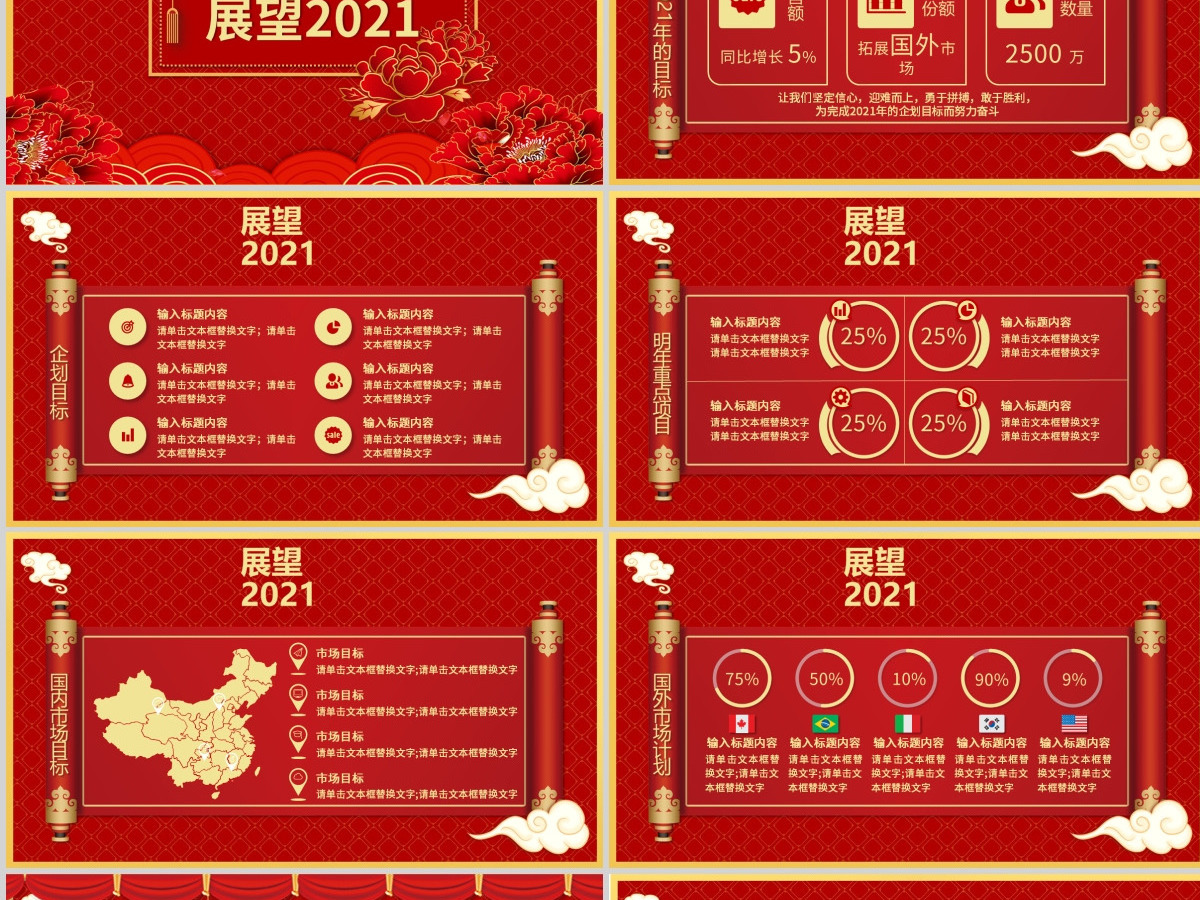 2021牛年开门红凝心聚力砥砺前行年终盛典企业年会PPT模板