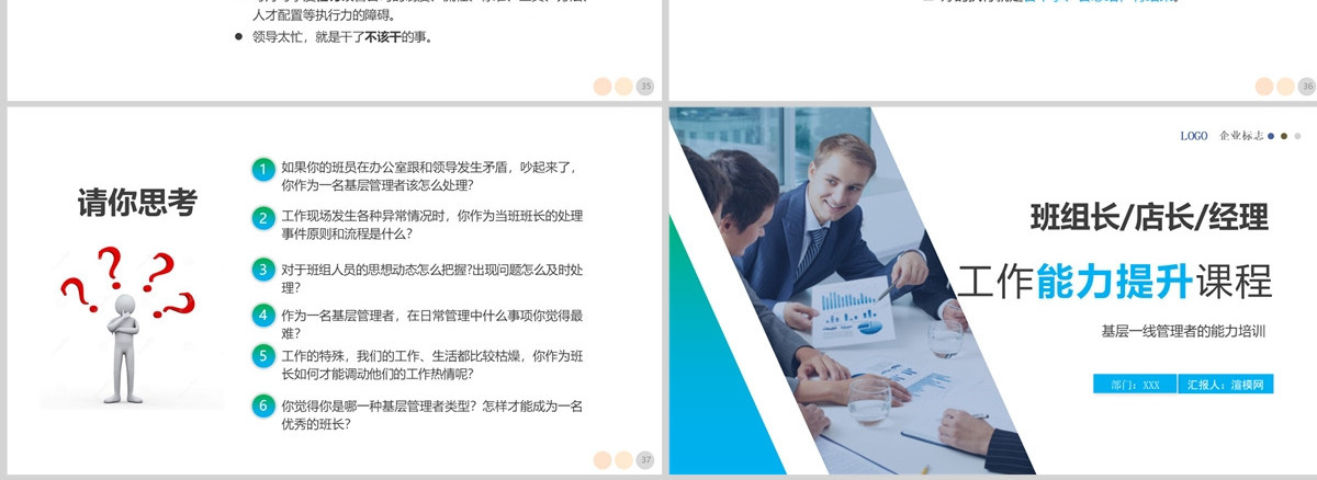 2022经理工作能力提升课程简约风基层管理者班组长店长经理工作能力领导力培训PPT