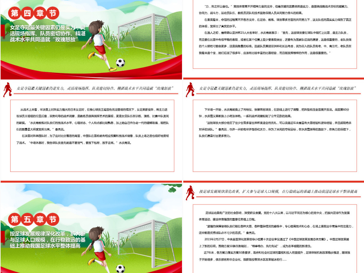 学习女足精神红色卡通风铿锵玫瑰永不言弃中国女足精神介绍课件PPT 学习女足精神红色卡通风铿锵玫瑰永不言弃中国女足精神介绍课件PPT
