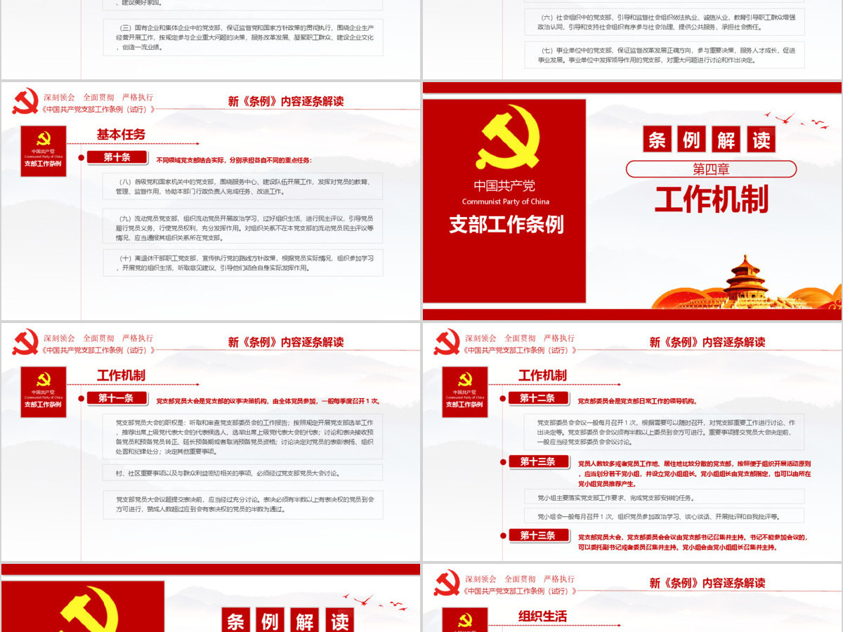 原创2018党支部工作条例党建党政党课党员-版权可商用