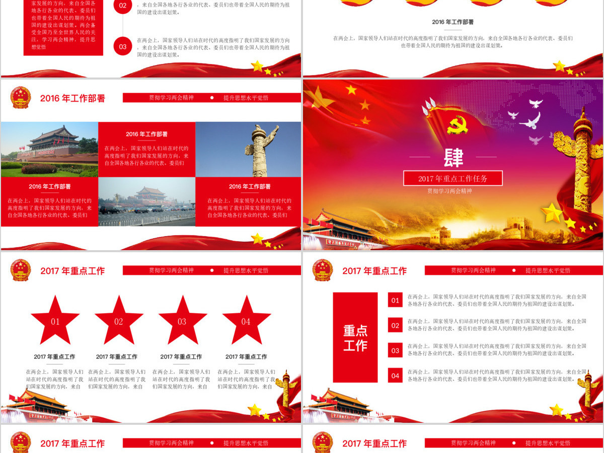 解读2017两会政府工作报告热点PPT