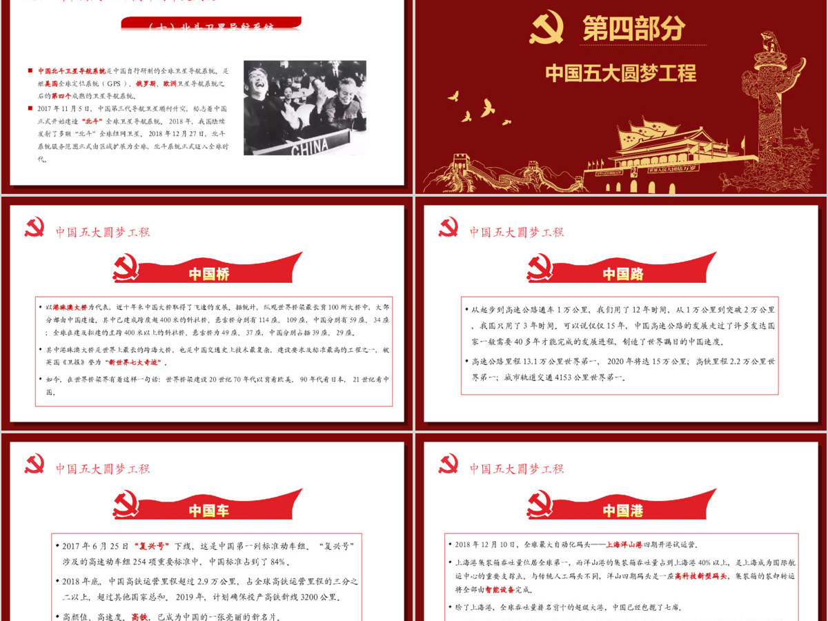 2019年中华人民共和国建党70周年红色党建欢度国庆PPT 2019年中华人民共和国建党70周年红色党建欢度国庆PPT