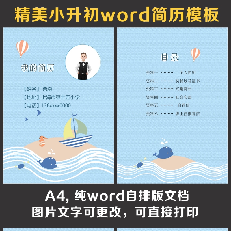 小升初简历