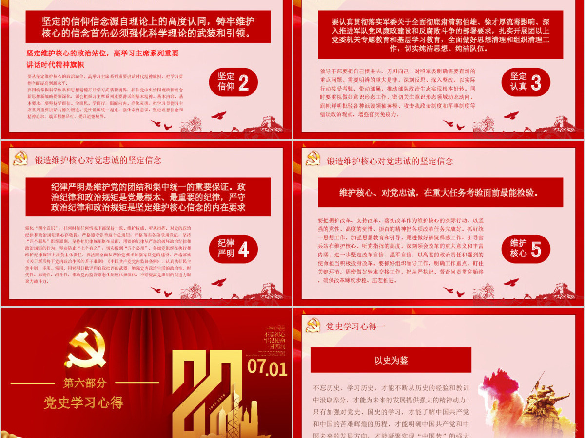 原创七一建党节98年光辉历程党史PPT模板-版权可商用 原创七一建党节98年光辉历程党史PPT模板-版权可商用