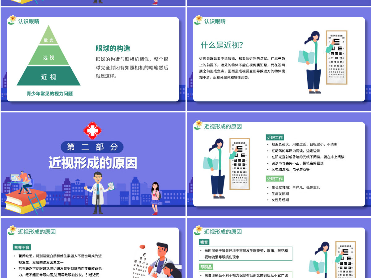 预防儿童近视清新卡通童趣保护视力合理用眼学校班级课件模板PPT 预防儿童近视清新卡通童趣保护视力合理用眼学校班级课件模板PPT