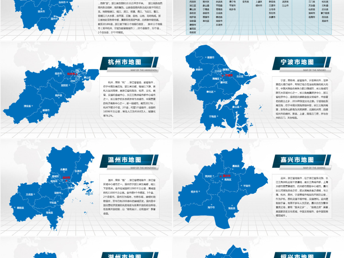 杭州市地图PPT浙江省含区县可编辑可填充矢量分层地图PPT模板 杭州市地图PPT浙江省含区县可编辑可填充矢量分层地图PPT模板