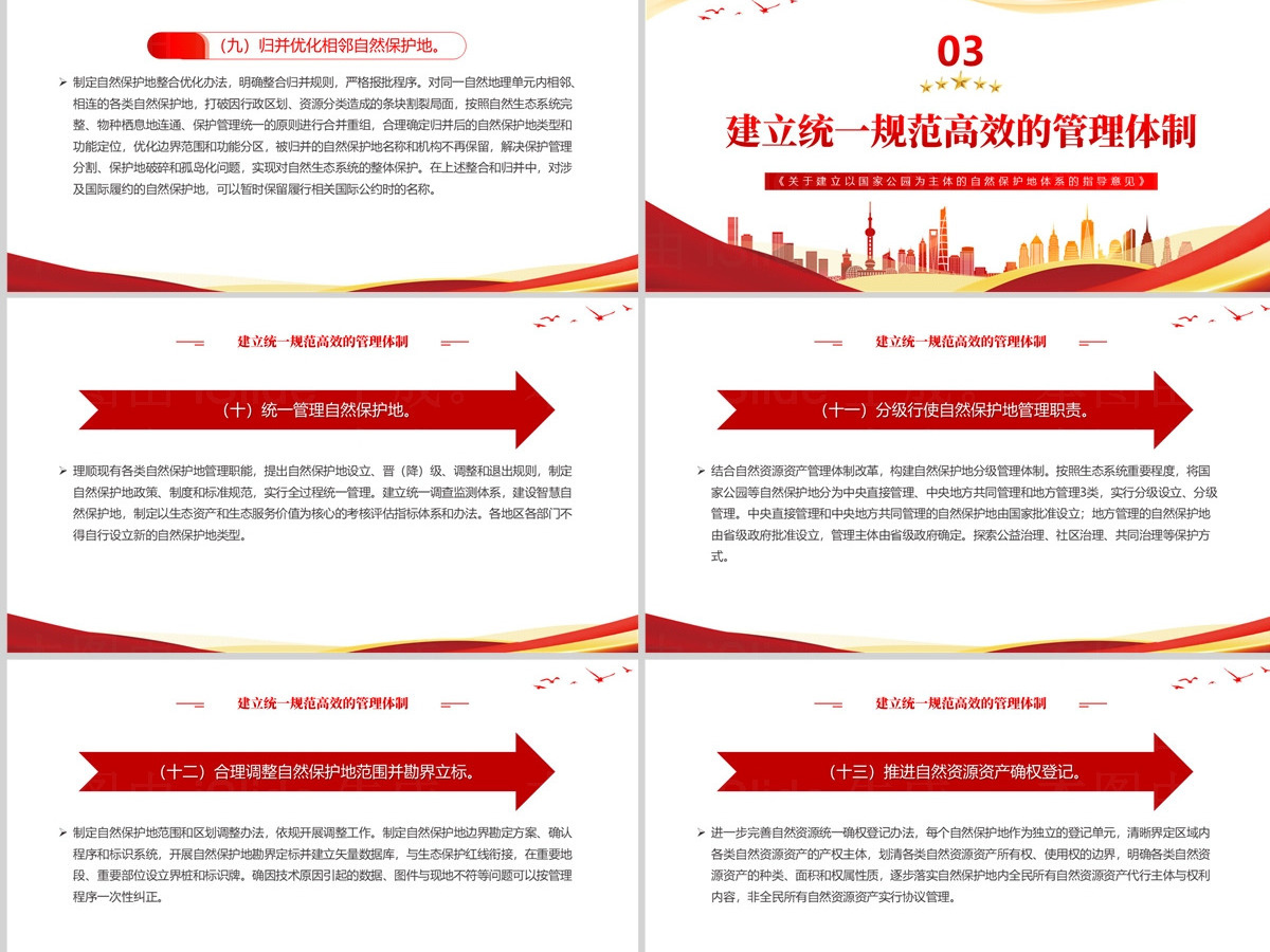 红色创意《关于建立以国家公园为主体的自然保护地体系的指导意见》PPT