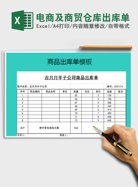 2021年电商及商贸仓库出库单
